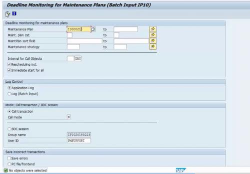 SAP Preventative Maintenance