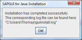Java Installation Complete